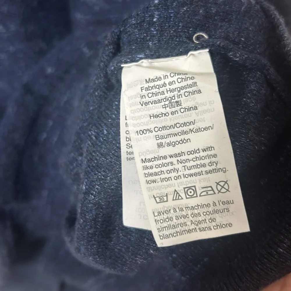 J. Crew Mens XL Navy Blue Cotton Long Sleeve Pullover Crewneck Sweater